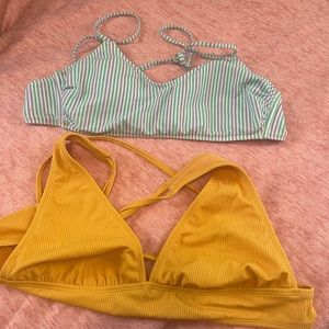 2 bathing suit tops